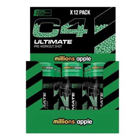 Cellucor C4 Ultimate Pre Workout Shot, Millions Apple, 12 x 60