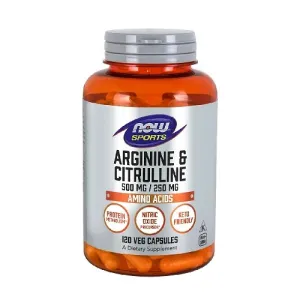 NOW Arginine 500mg & Citrulline 250mg 120 Veg. 