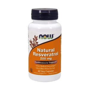 NOW Natural Resveratrol 200mg 60 Veg. Capsules