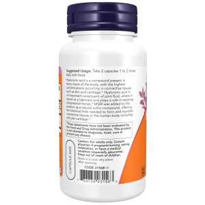 NOW Hyaluronic Acid 50mg+ MSM 60 kaps,