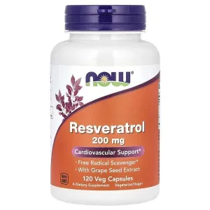 NOW Foods Resveratrol, 200mg, 60-120 vcaps