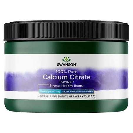 Swanson Calcium Citrate Powder, 100% Pure and Dairy-Free - 227
