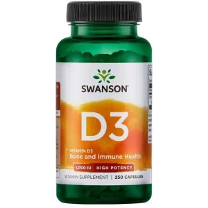 Swanson Vitamin D 3, 1000 IU, 60-250 caps
