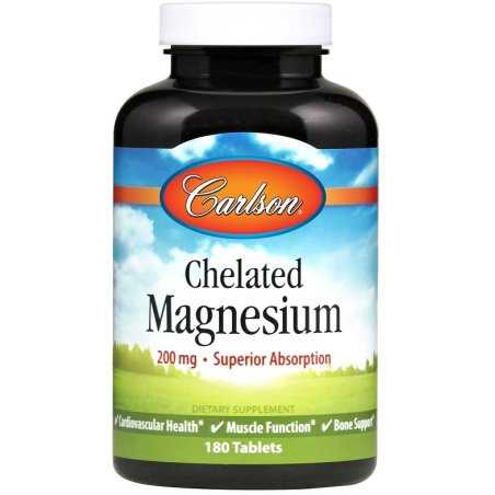 Carlson Labs Chelated Magnesium, 200mg - 180 tablets