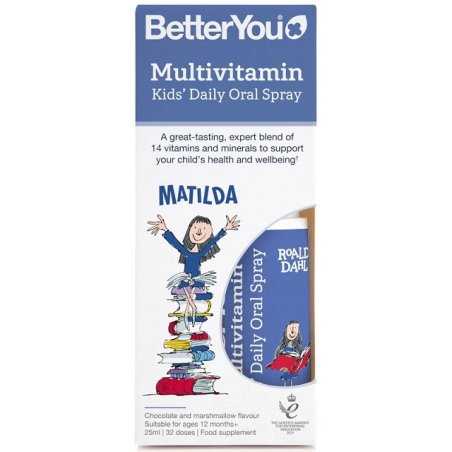 BetterYou Multivitamin Kids' Daily Oral Spray, Chocolate and
