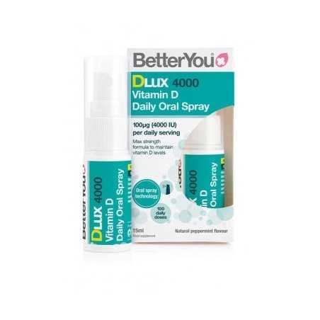 BetterYou DLux 4000 Daily Vitamin D Oral Spray, Natural